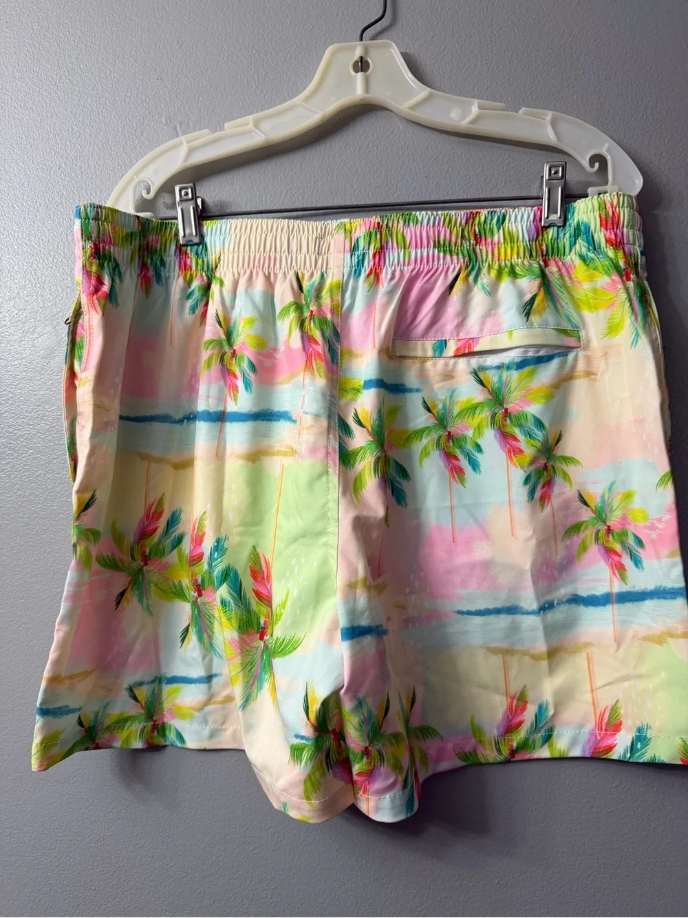Duvin Design Pastel Palmy swim shorts elastic drawstring tropical print XL